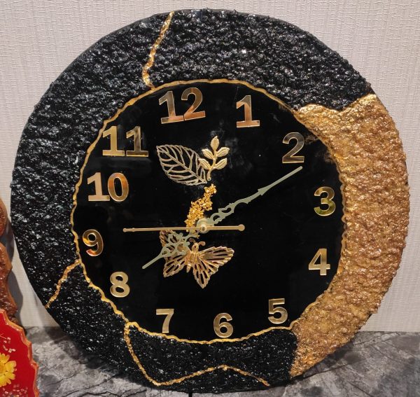 Analogue Clock Wall Mounted With Painted Stones - Image 2