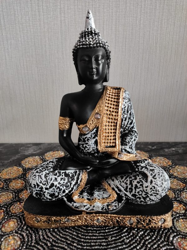 Meditating Sitting Buddha Idol Statue Decorative Showpiece - Image 3