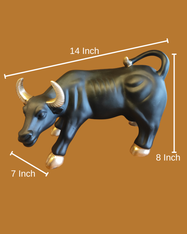 14 Inch Decorative Bull, Stock Market Bull( Black) - Image 10