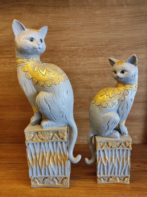 Decorative Cat Set of 2-Vintage Style Size 13" & 11" - Image 4