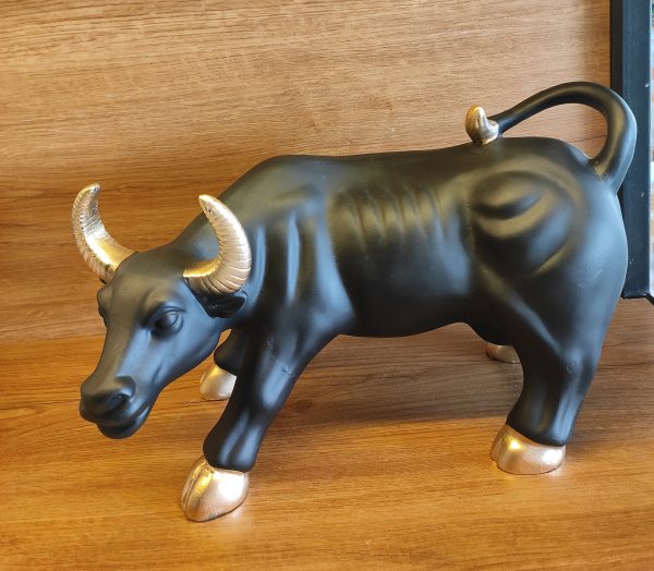 14 Inch Decorative Bull, Stock Market Bull( Black) - Image 3