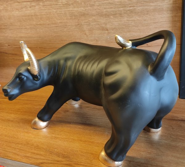 14 Inch Decorative Bull, Stock Market Bull( Black) - Image 4