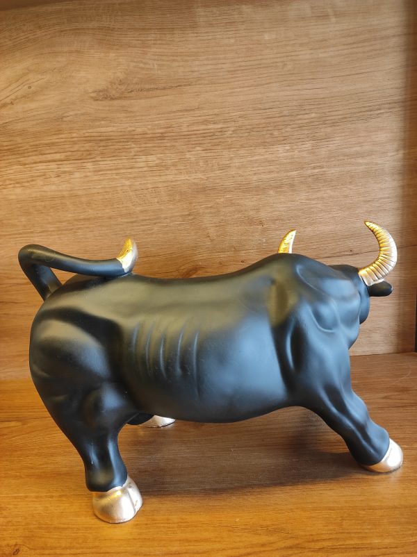 14 Inch Decorative Bull, Stock Market Bull( Black) - Image 5