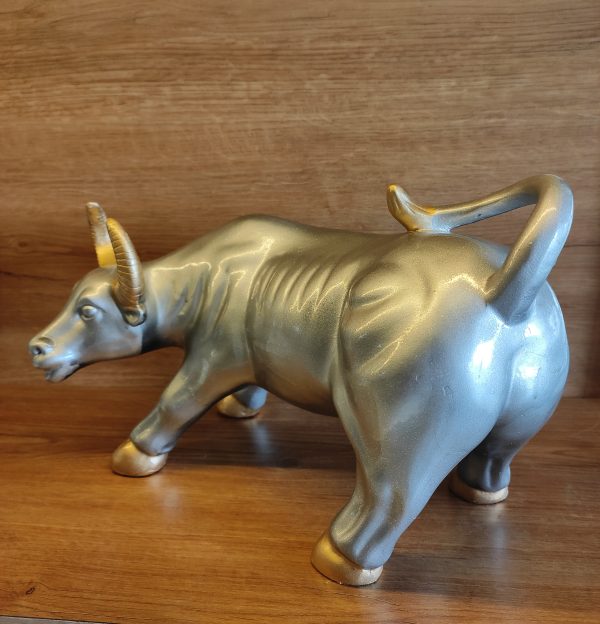 14 Inch Decorative Bull, Stock Market Bull( Grey) - Image 7
