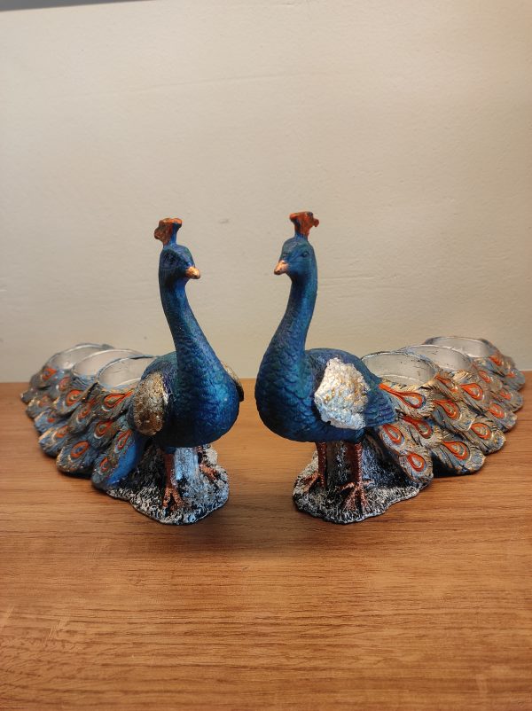Peacock T-Light Pair - Image 2