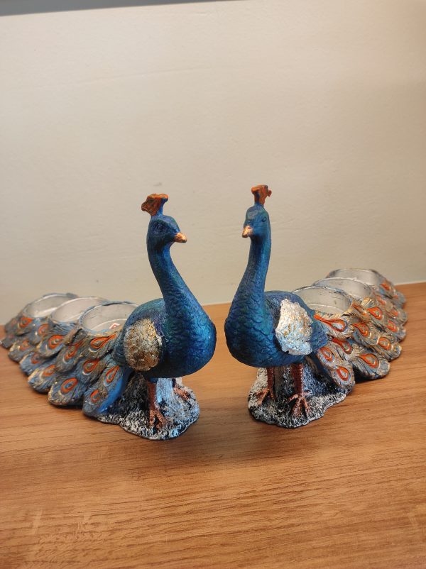 Peacock T-Light Pair