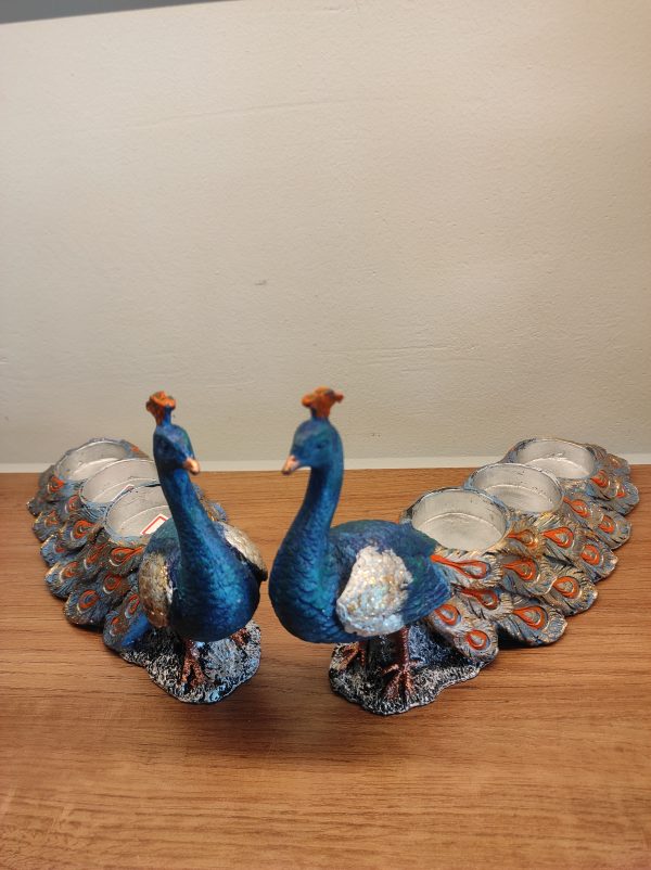 Peacock T-Light Pair - Image 4