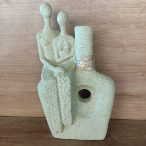 Beige Abstract Couple Sculpture Vase
