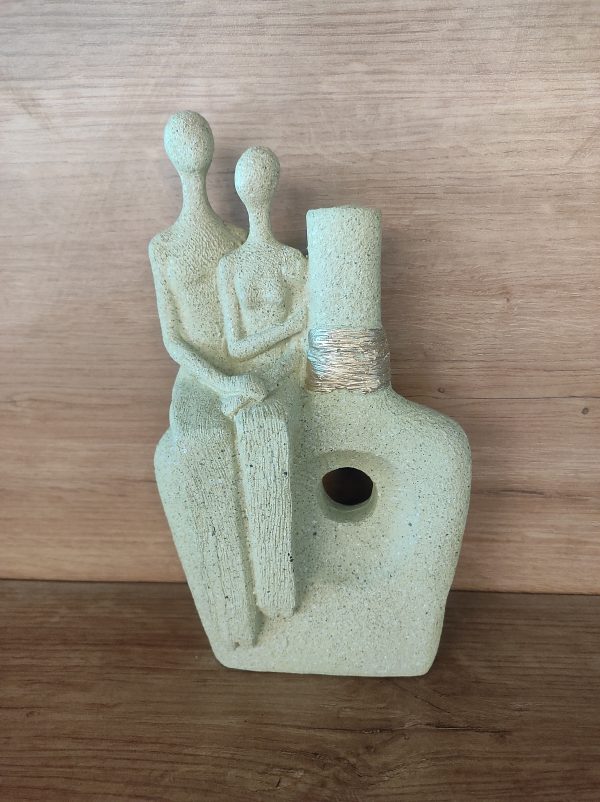 Beige Abstract Couple Sculpture Vase