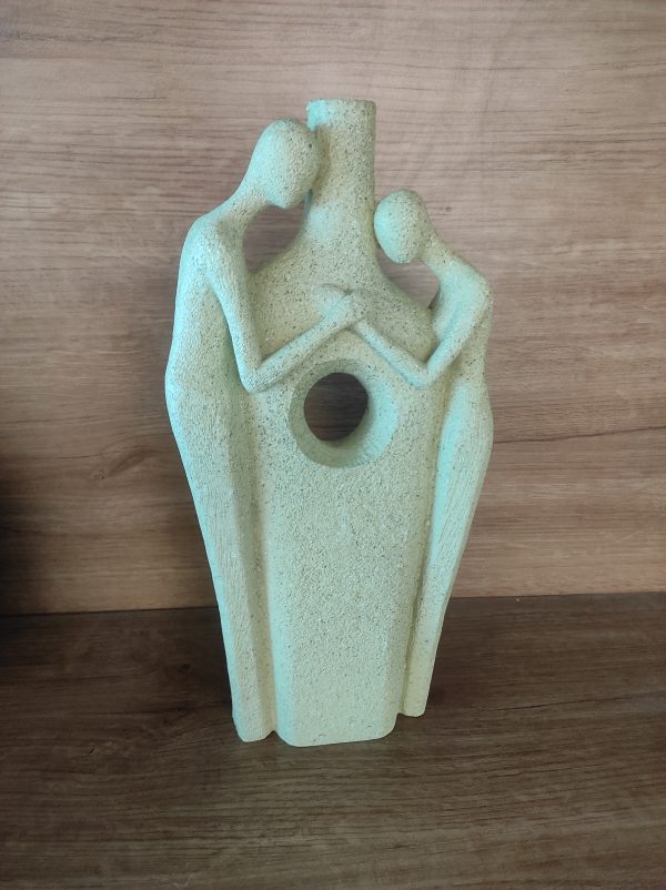 Beige Abstract Couple Sculpture Vase