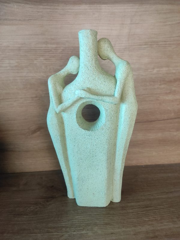 Beige Abstract Couple Sculpture Vase - Image 3