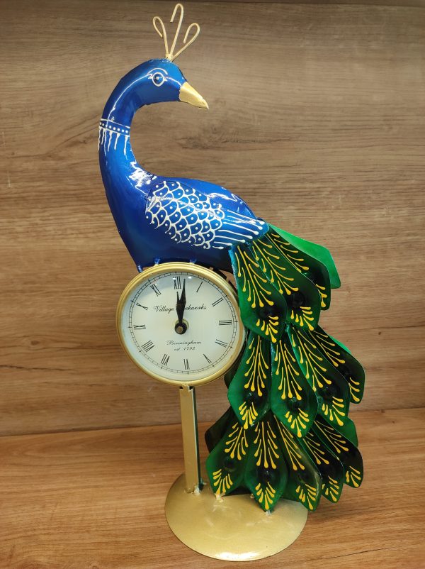 Metal Peacock Clock